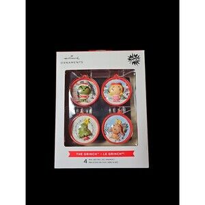 Hallmark The Grinch 4 Mini Christmas Tree Ornaments